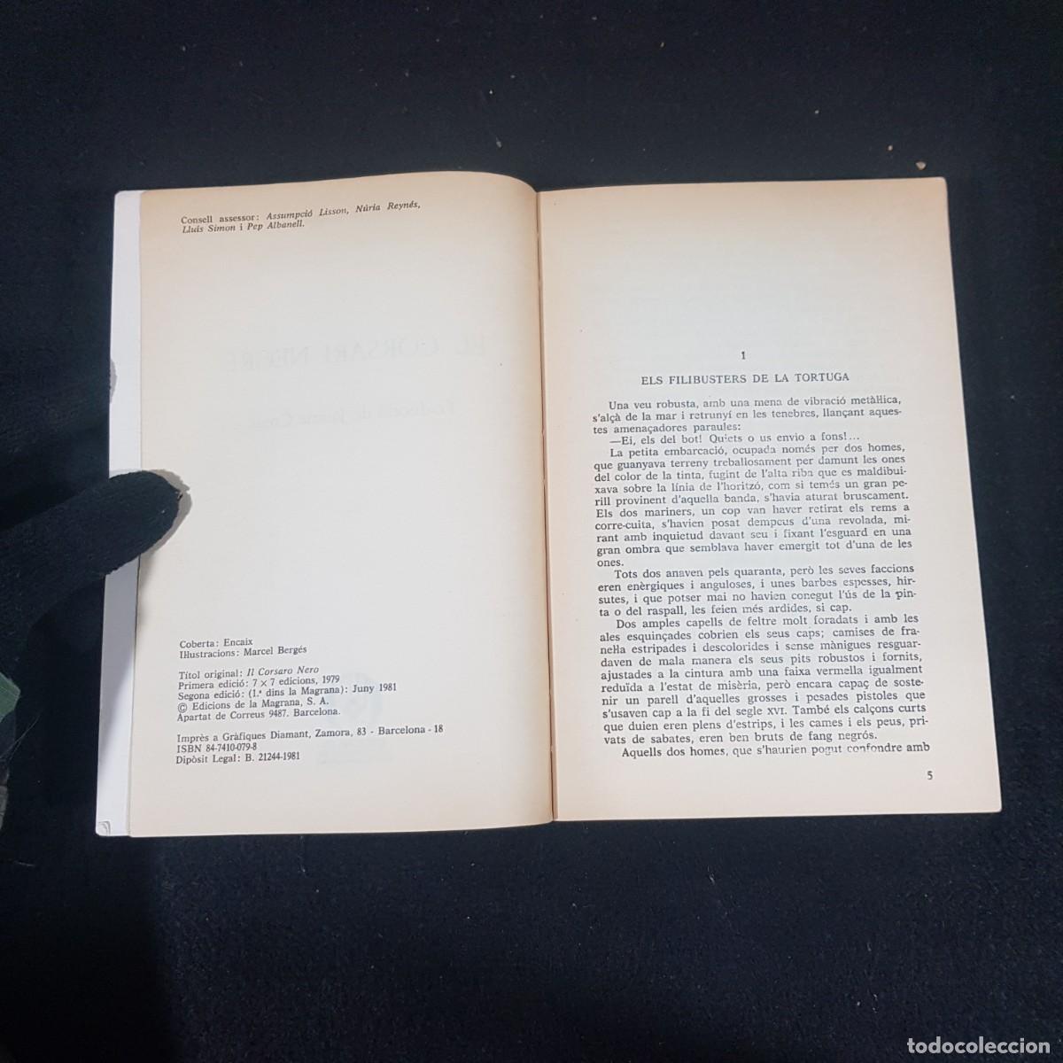 Libros de segunda mano: EL CORSARI NEGRE - EMILIO SALGARI - 2DA EDICI&Oacute;N - ED. LESPARVER / 23.924 - Foto 5
