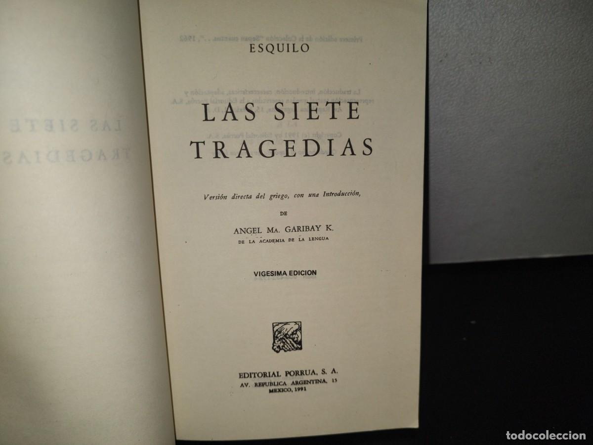 Libros de segunda mano: 128- ESQUILO. LAS SIETE TRAGEDIAS - EDITORIAL PORR&Uacute;A 1991 - Foto 3