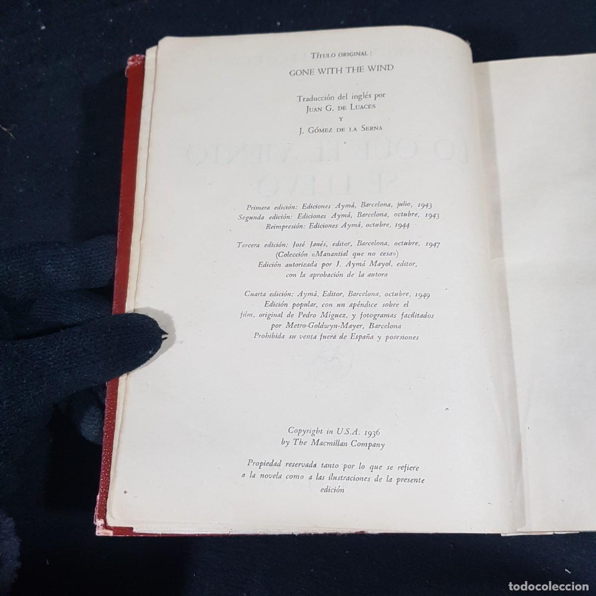 Libros de segunda mano: LO QUE EL VIENTO SE LLEV&Oacute; - MARGARET MITCHELL - EDITOR AYMA / 23.992 - Foto 5