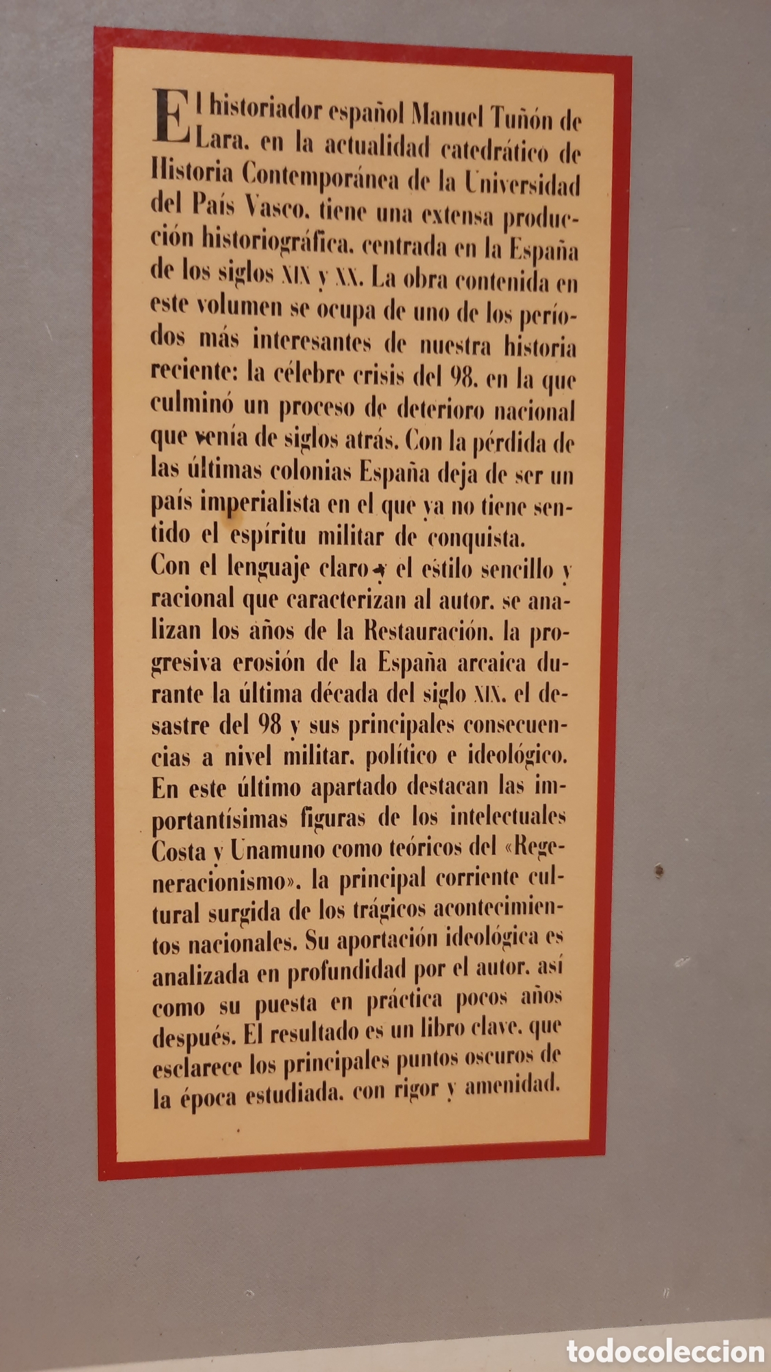 Libros de segunda mano: Espa&ntilde;a 1898 Tu&ntilde;&oacute;n de Lara - Foto 2