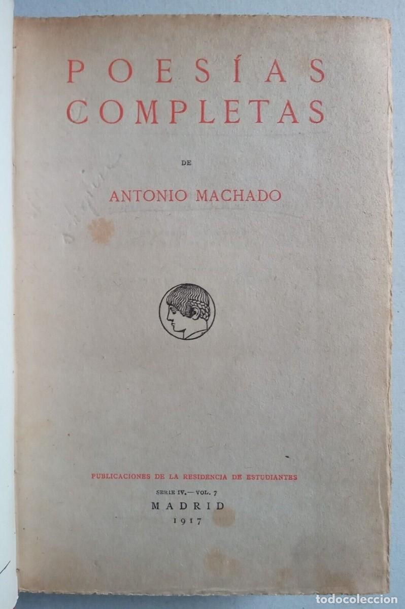 Libros de segunda mano: Machado, Antonio - Poes&iacute;as Completas - (1917) - Foto 2