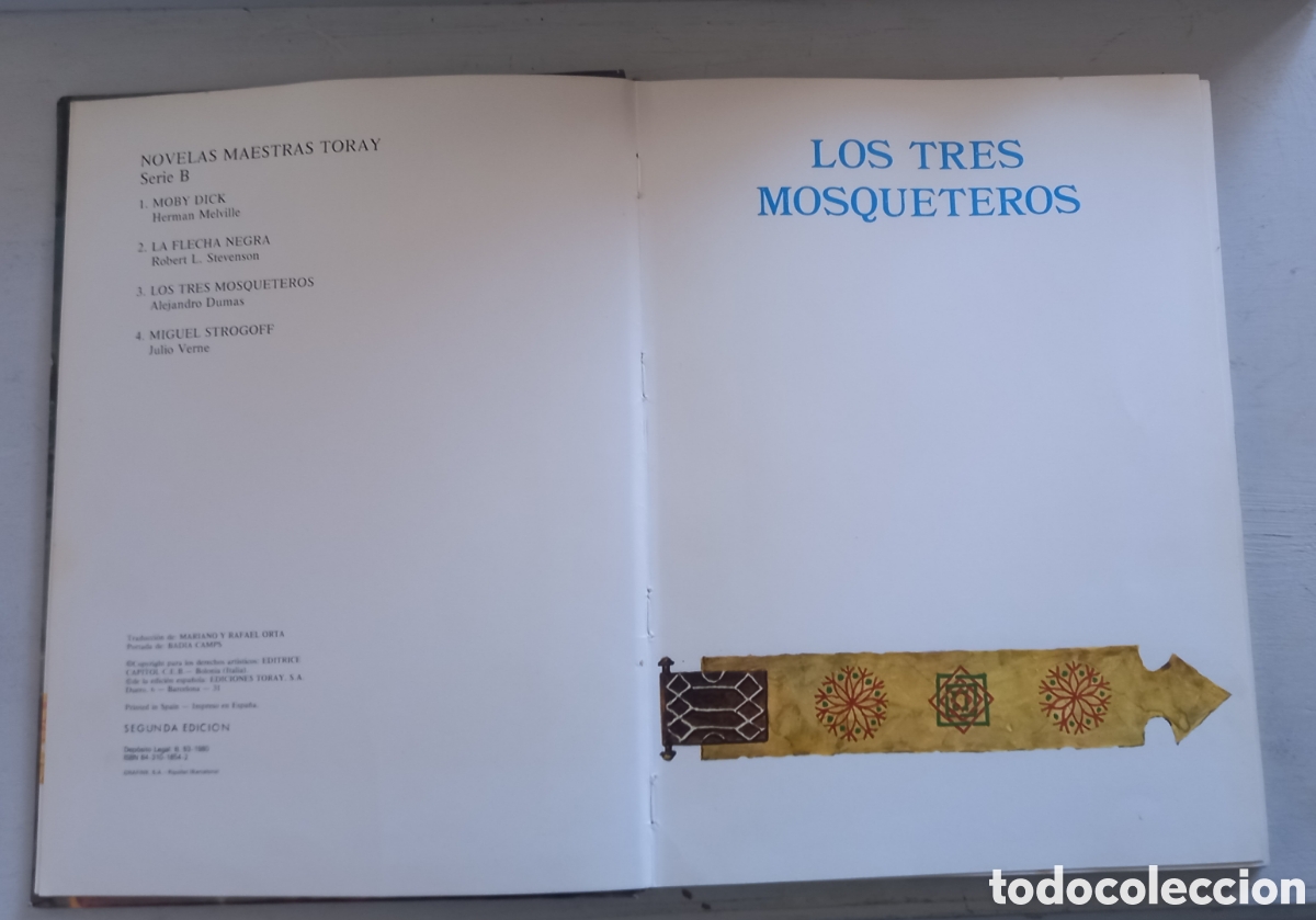 Libros de segunda mano: Los tres mosqueteros. Toray, 1980 - Foto 2