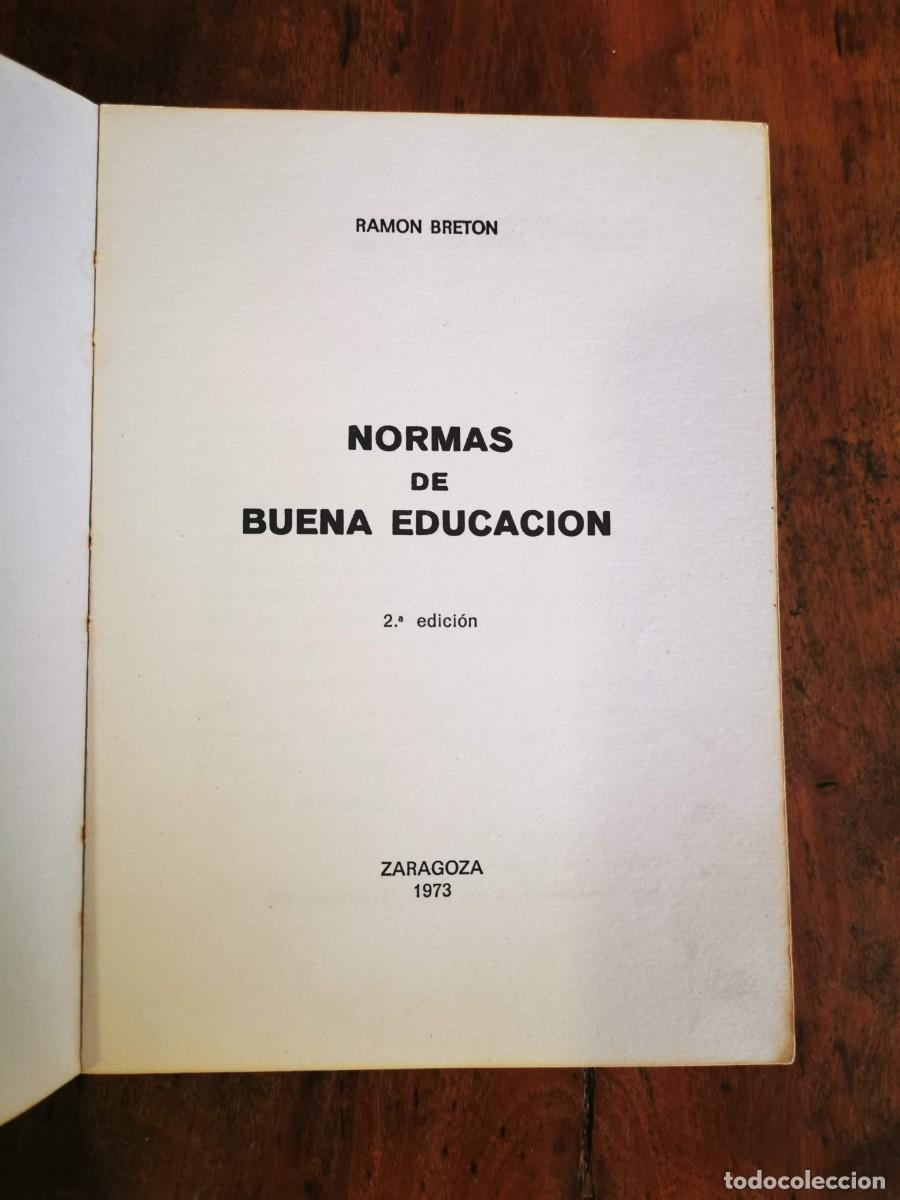 Libros de segunda mano: BRET&Oacute;N, Ram&oacute;n. Normas de buena educaci&oacute;n - Foto 2