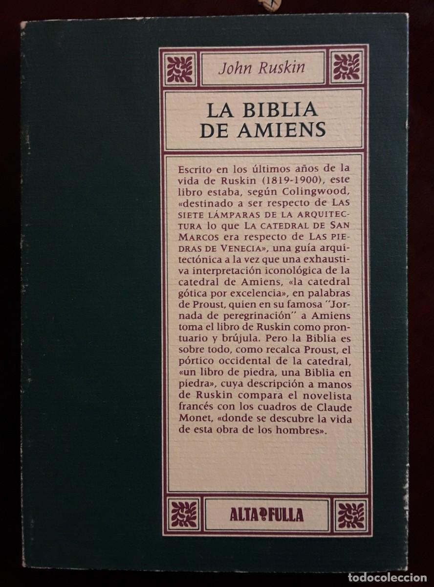 Libros de segunda mano: La Biblia de Amiens - John Ruskin - Foto 1