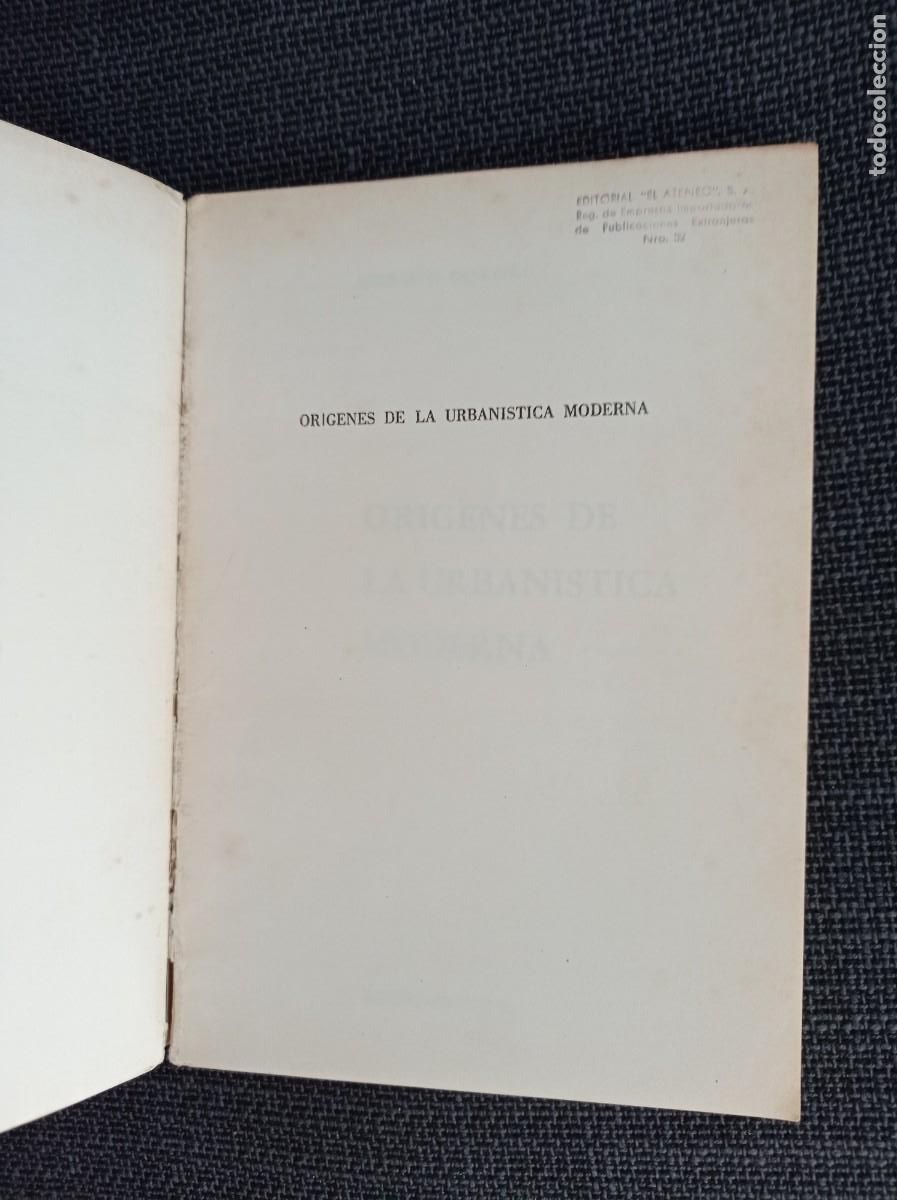 Libros de segunda mano: Libro Or&iacute;genes de la urban&iacute;stica moderna. Leonardo Benevolo. Ediciones Tekne 1976. - Foto 3