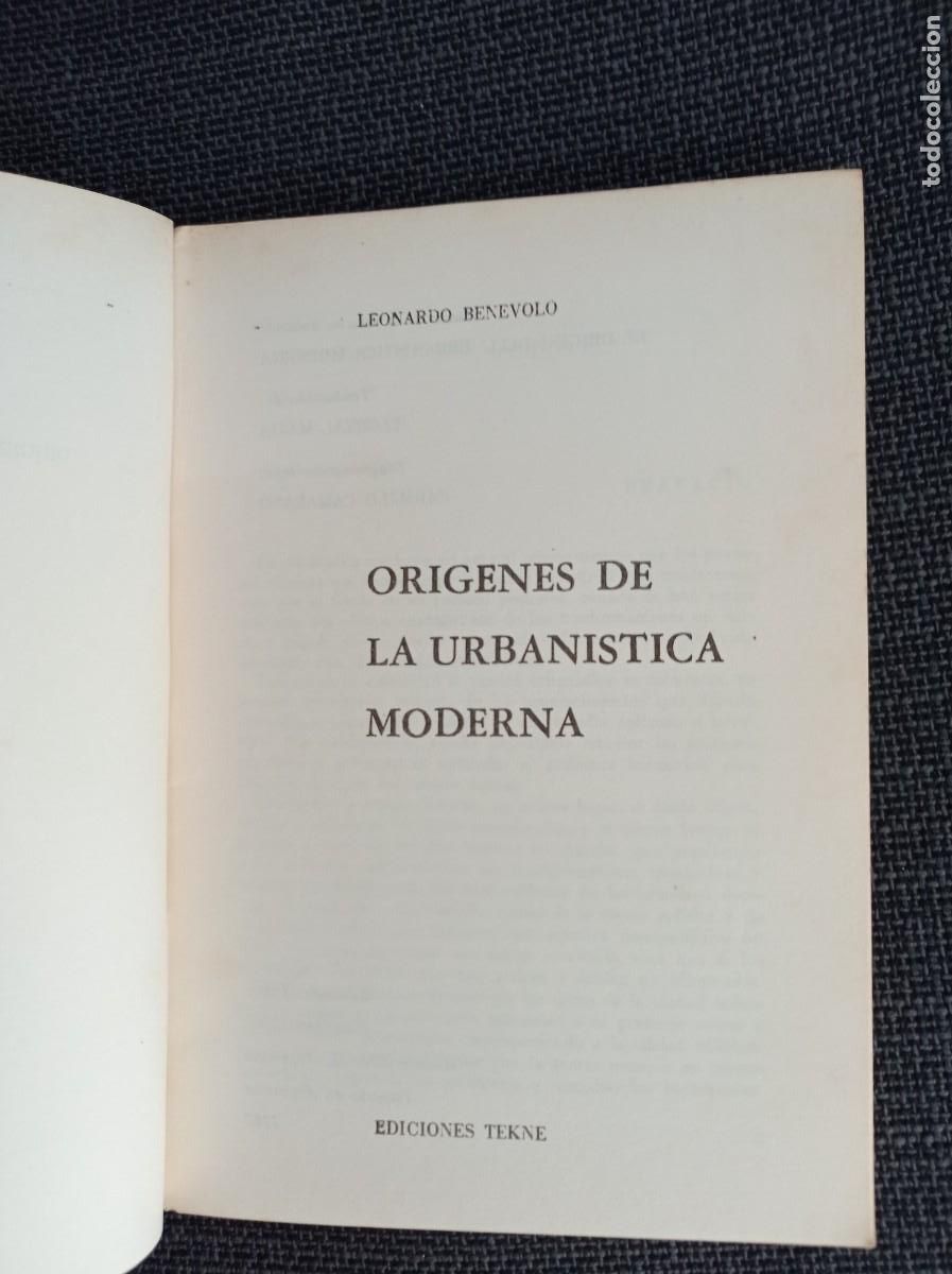 Libros de segunda mano: Libro Or&iacute;genes de la urban&iacute;stica moderna. Leonardo Benevolo. Ediciones Tekne 1976. - Foto 5