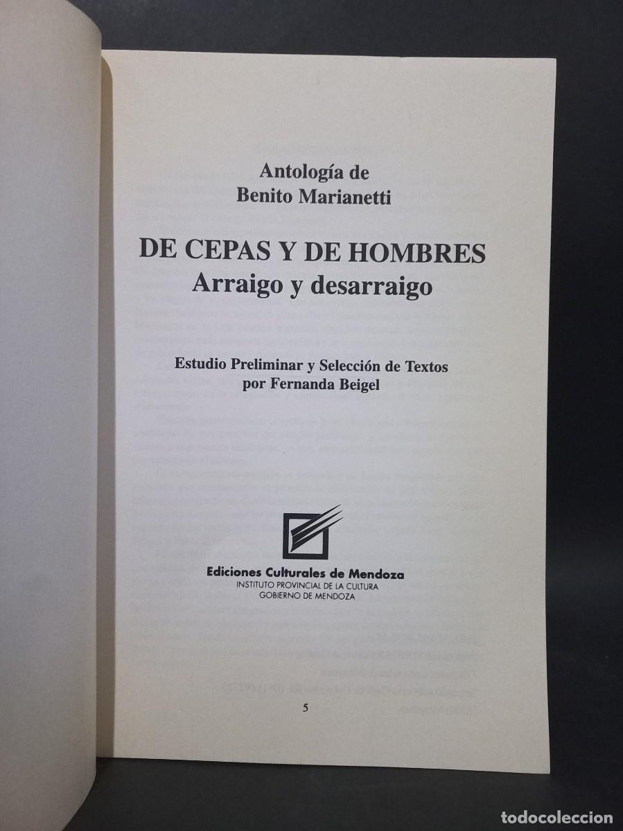 Libros de segunda mano: FERNANDA BEIGEL - DE CEPAS Y DE HOMBRES - ANTOLOG&Iacute;A DE BENITO MARIANETTI - 1996 - Foto 2