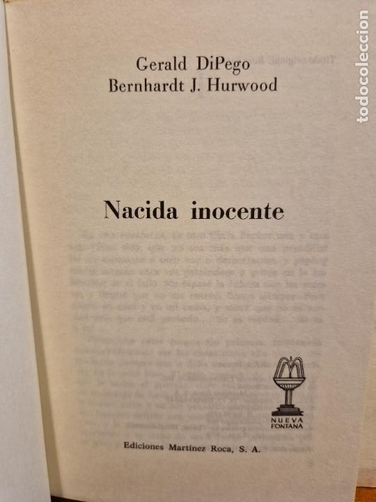 Libros de segunda mano: NACIDA INOCENTE. GERALD DIPEGO. EDICIONES MART&Iacute;NEZ ROCA, S. A. - Foto 1