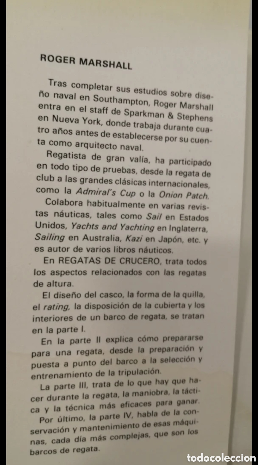 Libros de segunda mano: Regatas de crucero Roger Marshall. Noray 1983 - Foto 3