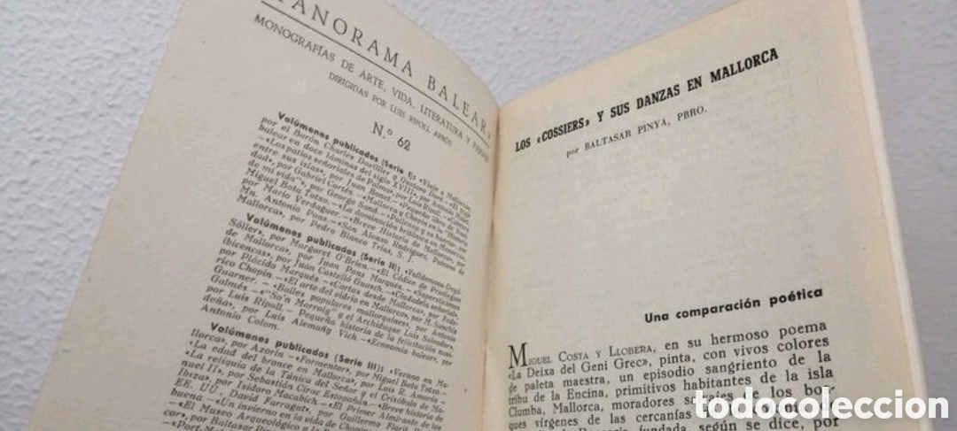 Libros de segunda mano: Los Cossiers y sus danzas. Panorama Balear N &deg;62. - Foto 2