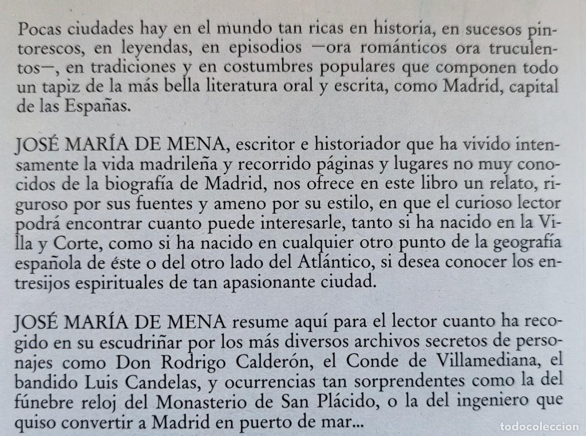 Libros de segunda mano: JOS&Eacute; MAR&Iacute;A DE MENA .- LEYENDAS Y MISTERIOS DE MADRID. - Foto 3