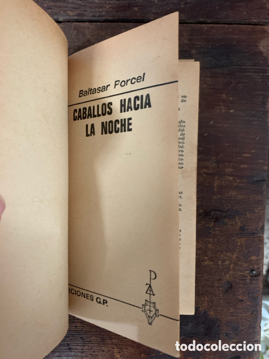 Libros de segunda mano: Caballos de la Noche, Baltasar Porcel - EDICIONES GP - Foto 2