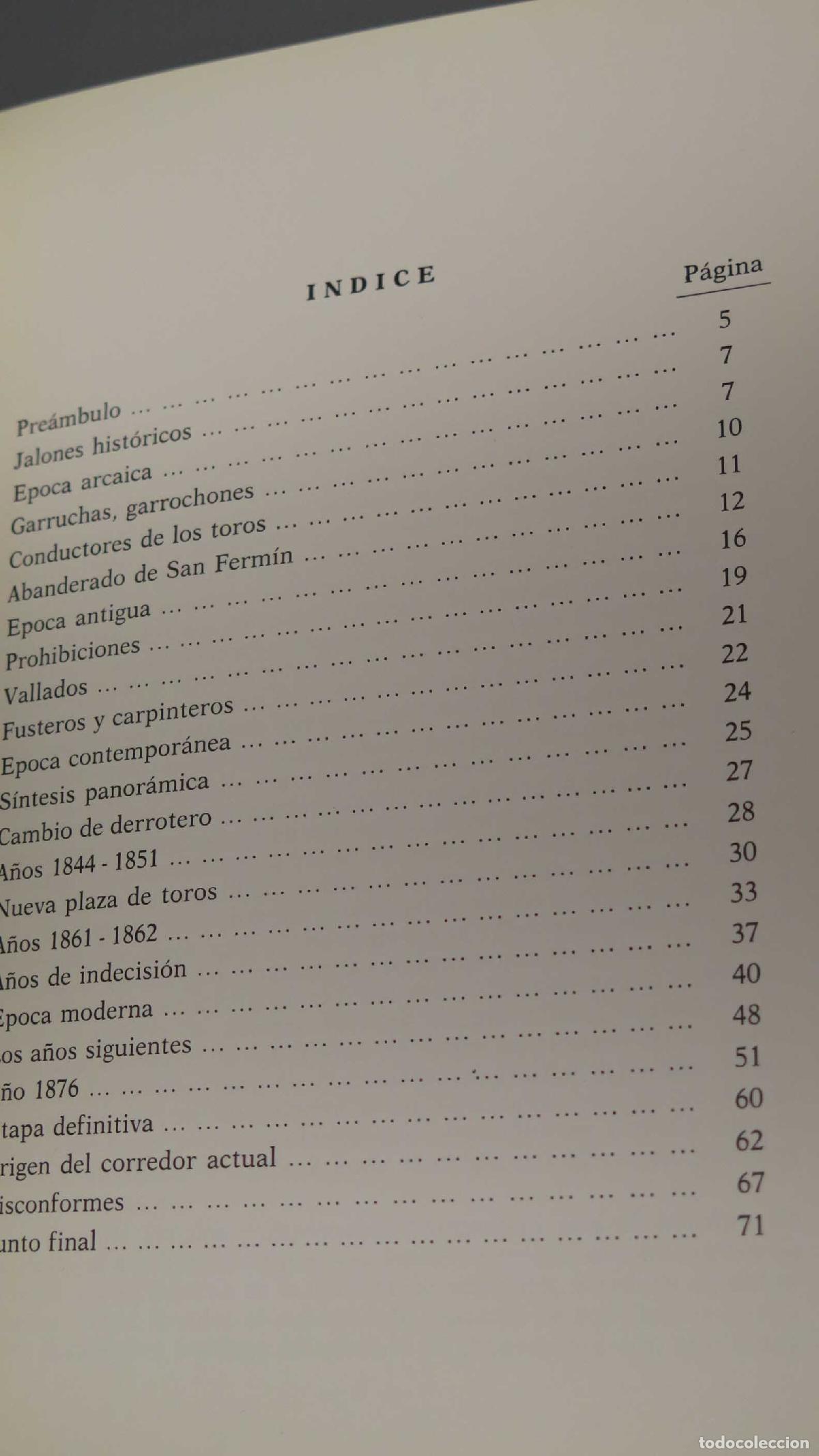Libros de segunda mano: Historia Del Encierro De Los Toros En Pamplona. Campo - Foto 2