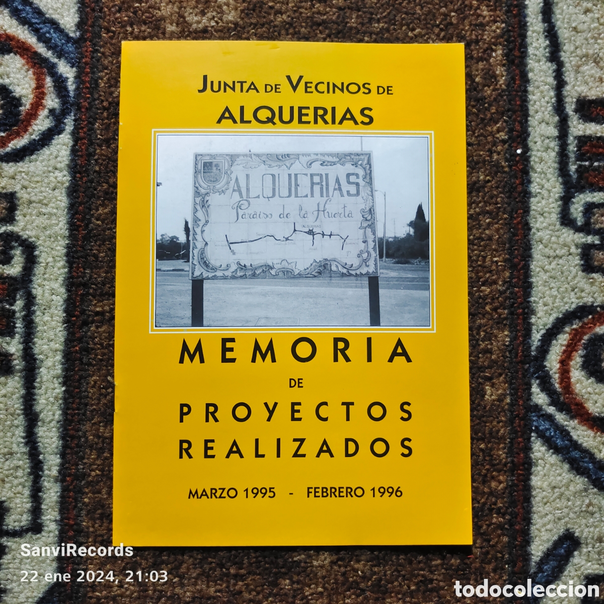 Second hand books: MEMORIA DE PROYECTOS REALIZADOS, MARZO 1995 - FEBRERO 1996 (JUNTA DE VECINOS DE ALQUERIAS)