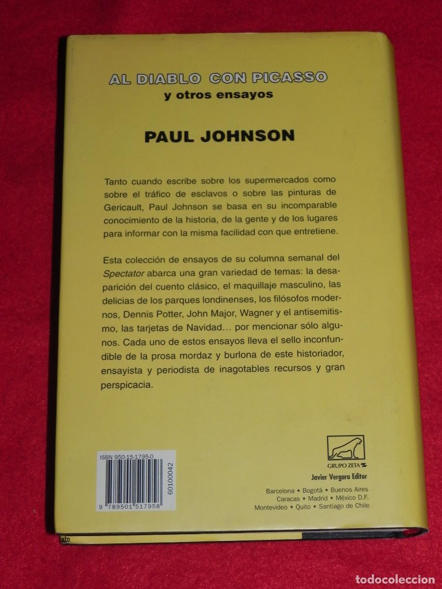 Libros de segunda mano: Libro (Al Diablo con Picasso y otros ensayos), de Paul Johnson. - Foto 2