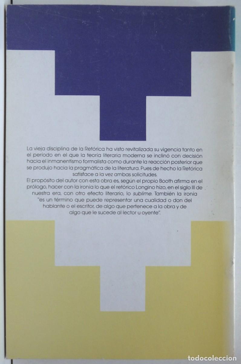 Libros de segunda mano: Wayne C. BOOTH, Ret&oacute;rica de la iron&iacute;a - Ed.TAURUS - Foto 3