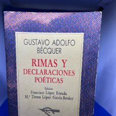 Libros de segunda mano: RIMAS Y DECLARACIONES POÉTICAS DE BEQUER