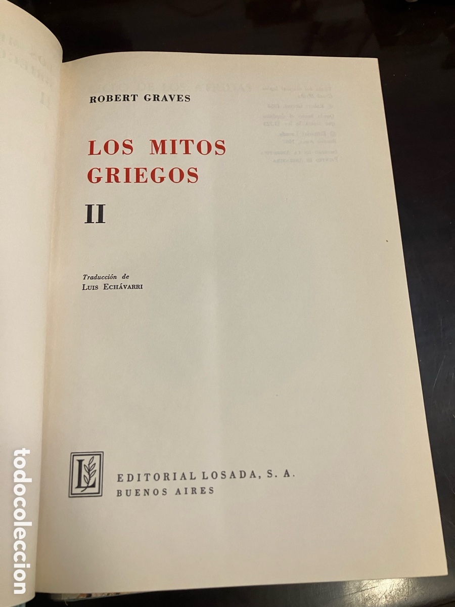 Libros de segunda mano: Mitos Griegos. Robert Graves. Losada 1967 - Foto 5