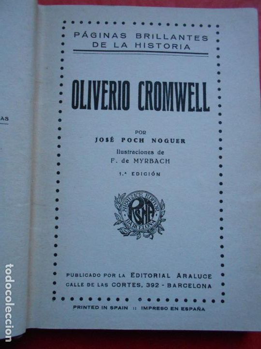 Libros de segunda mano: Oliverio Cromwell Primera edici&oacute;n - Foto 3