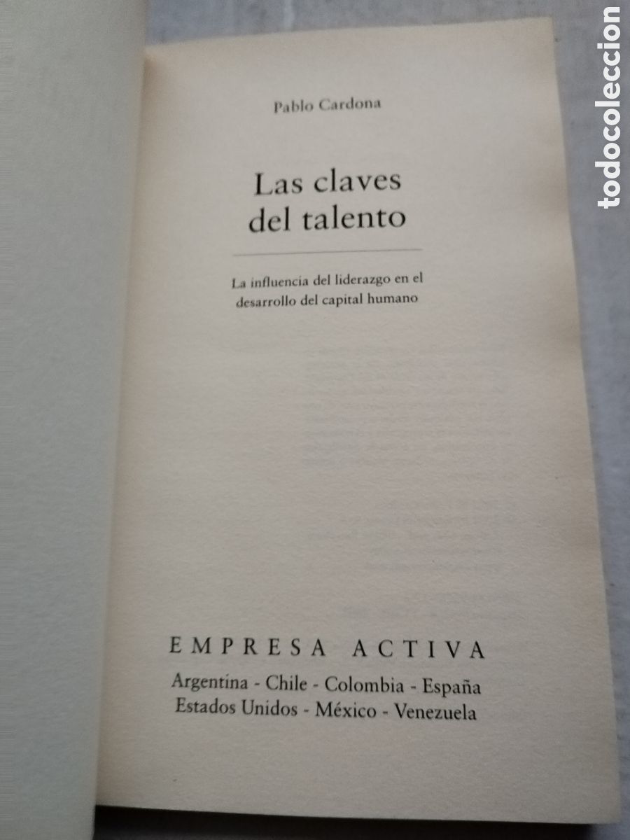 Libros de segunda mano: LAS CLAVES DEL TALENTO/PABLO CARDONA - Foto 2