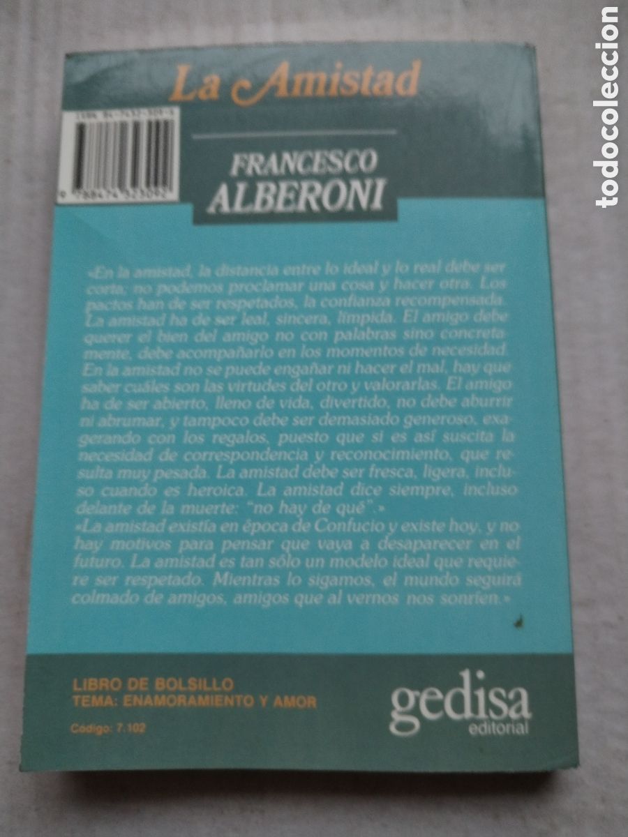Libros de segunda mano: AMISTAD/FRANC&Eacute;SCO ALBERONI - Foto 3