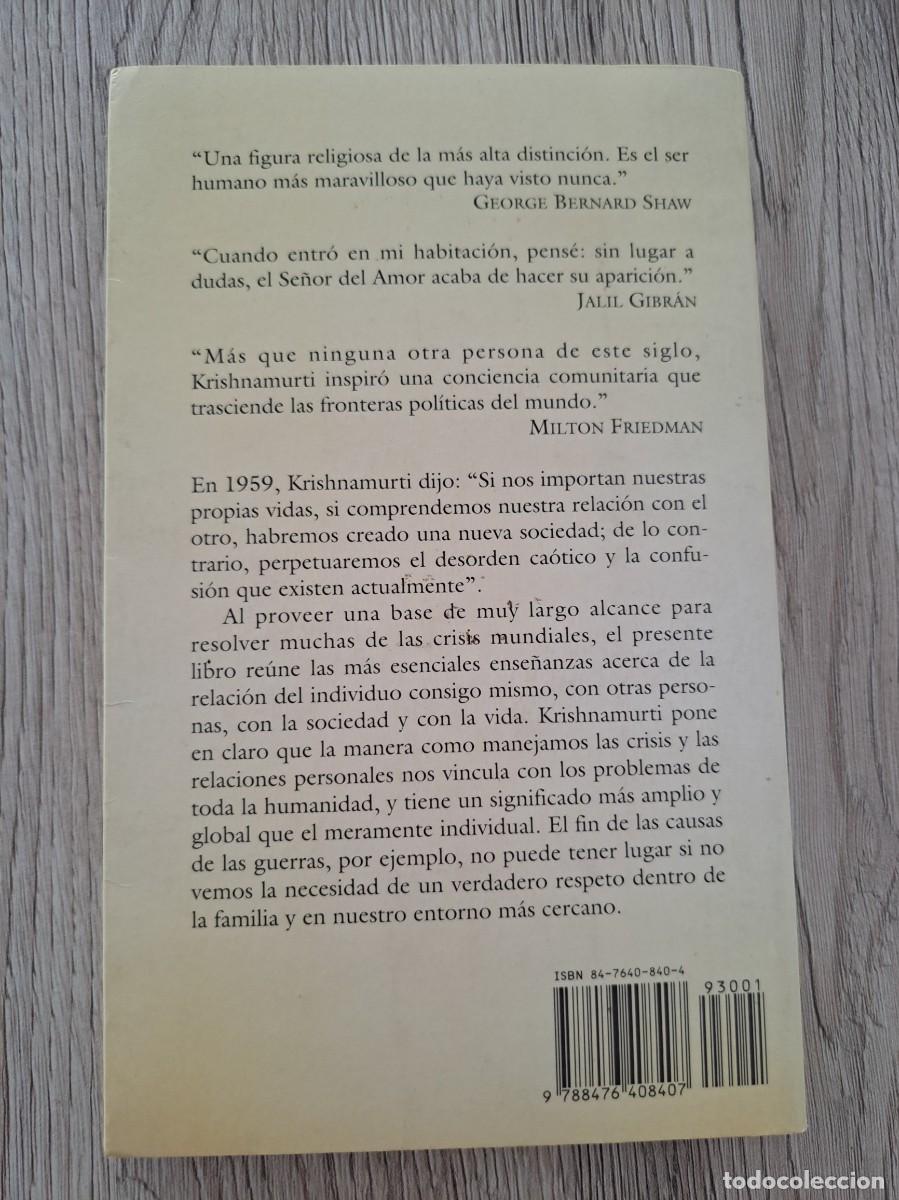 Libros de segunda mano: JIDDU KRISHNAMURTI - SOBRE LAS RELACIONES - EDAF 1996 - Foto 3