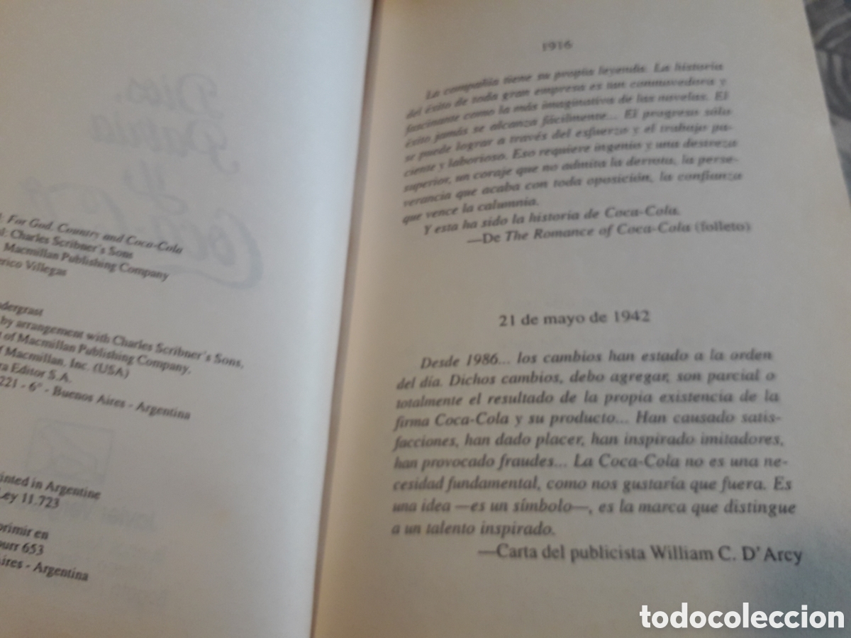 Libros de segunda mano: DIOS PATRIA Y COCA-COLA, MARK PENDERGRAST, - Foto 2