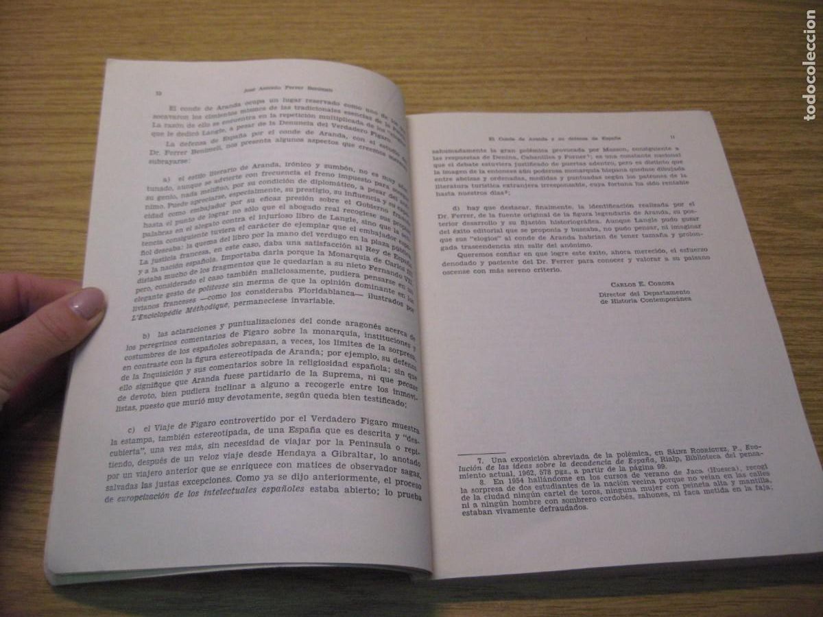 Libros de segunda mano: EL CONDE DE ARANDA Y SU DEFENSA DE ESPA&Ntilde;A. JOSE ANTONIO FERRER BENIMELLI. 1972 - Foto 5