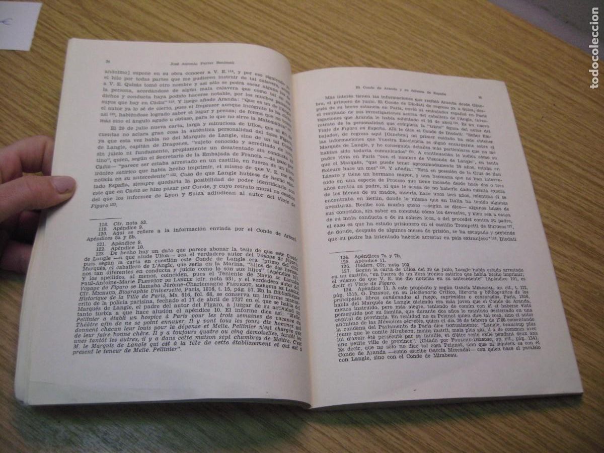 Libros de segunda mano: EL CONDE DE ARANDA Y SU DEFENSA DE ESPA&Ntilde;A. JOSE ANTONIO FERRER BENIMELLI. 1972 - Foto 6