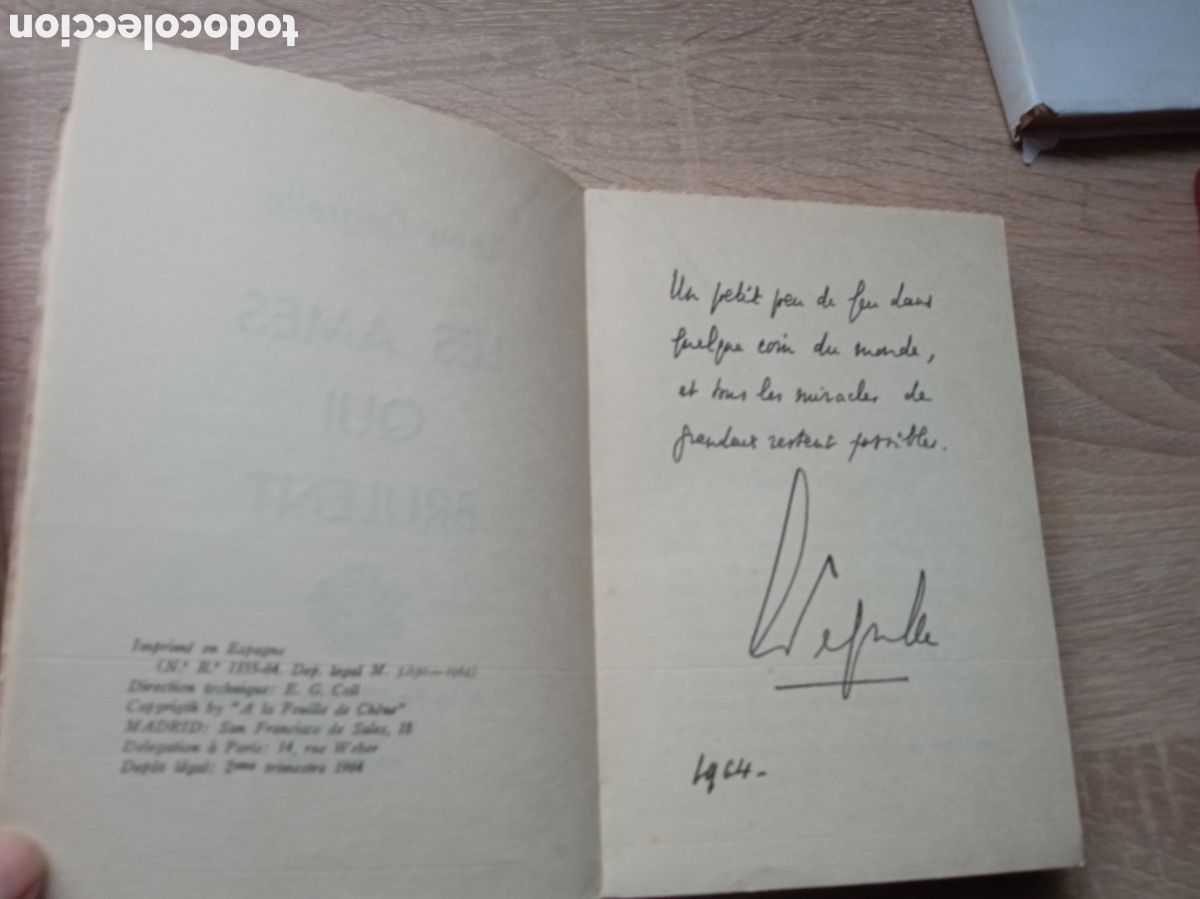 Libros de segunda mano: Les Ames Qui Brulent firmado - Foto 4
