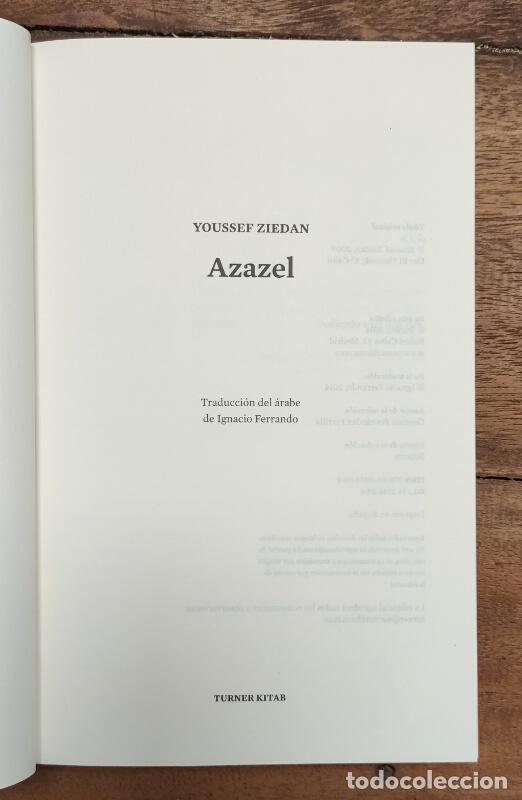 Libros de segunda mano: AZAZEL. ZIEDAN, Youssef. Turner. 2014. - Foto 2