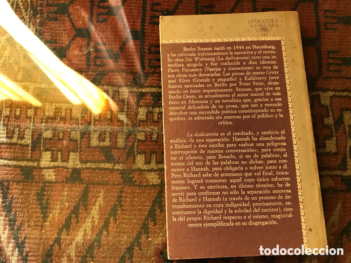 Libros de segunda mano: La dedicatoria. Botho Strauss. Alfaguara - Foto 3