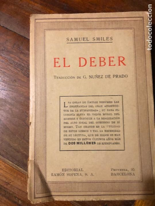 Libros de segunda mano: EL DEBER - SAMUEL SMILES - A&Ntilde;O 1935 - Foto 1