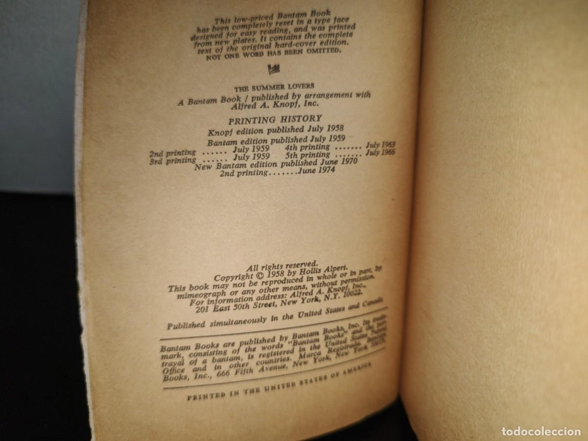 Libros de segunda mano: 130- THE SUMMER LOVERS - HOLLIS ALPERT - 1974 - Foto 5