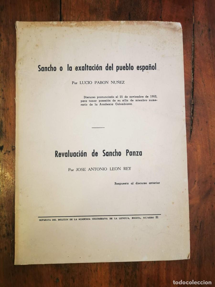Libros de segunda mano: PAB&Oacute;N NU&Ntilde;EZ, Lucio. Sancho o la exaltaci&oacute;n del pueblo espa&ntilde;ol: discurso pronunciado el 25 de noviemb