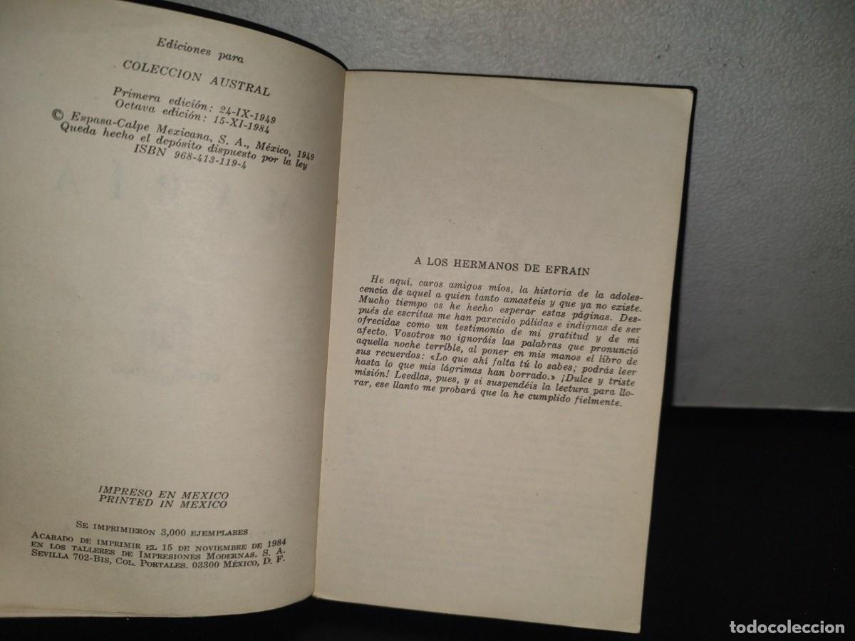 Libros de segunda mano: 131- MAR&Iacute;A - JORGE ISAACS - COLECCI&Oacute;N AUSTRAL - 1984 - Foto 4