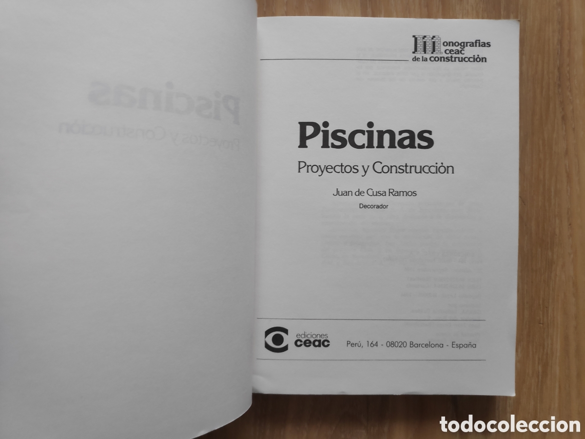 Libros de segunda mano: Libro. Piscinas. Juan de Cusa Ramos. Monografias Ceac - Foto 2