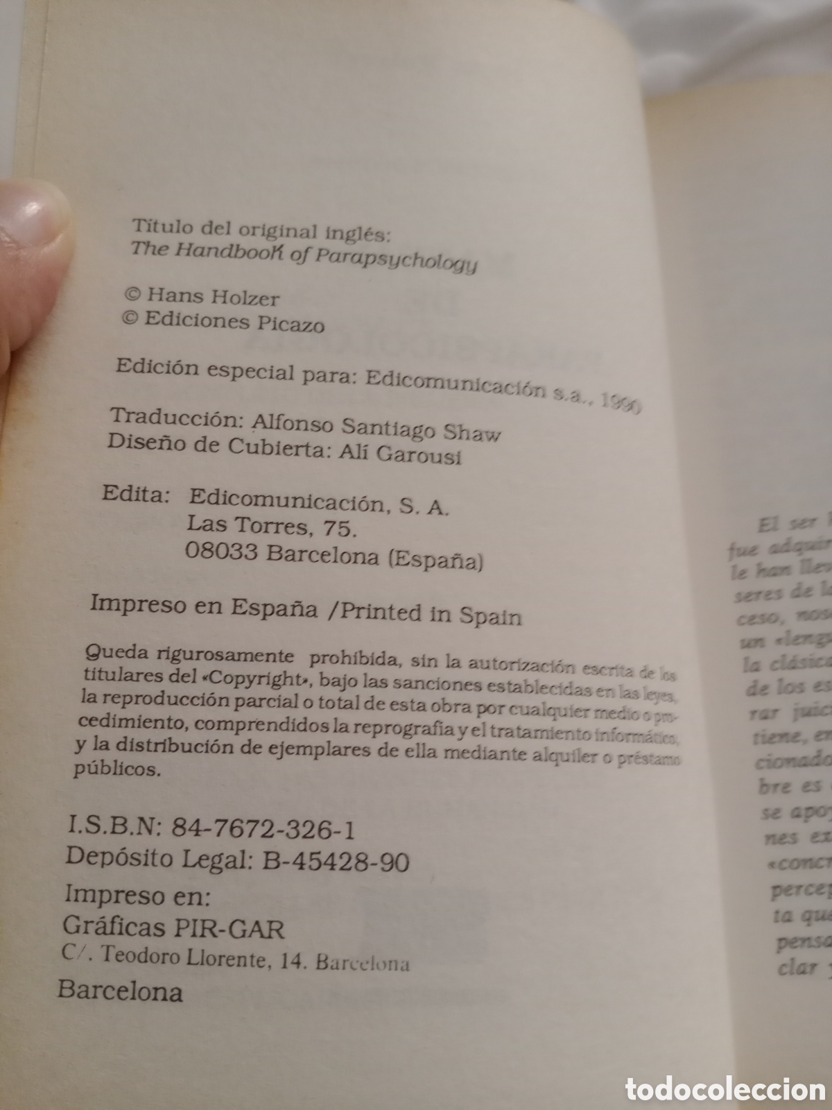 Libros de segunda mano: Manual de parapsicolog&iacute;a Hans holzer - Foto 4