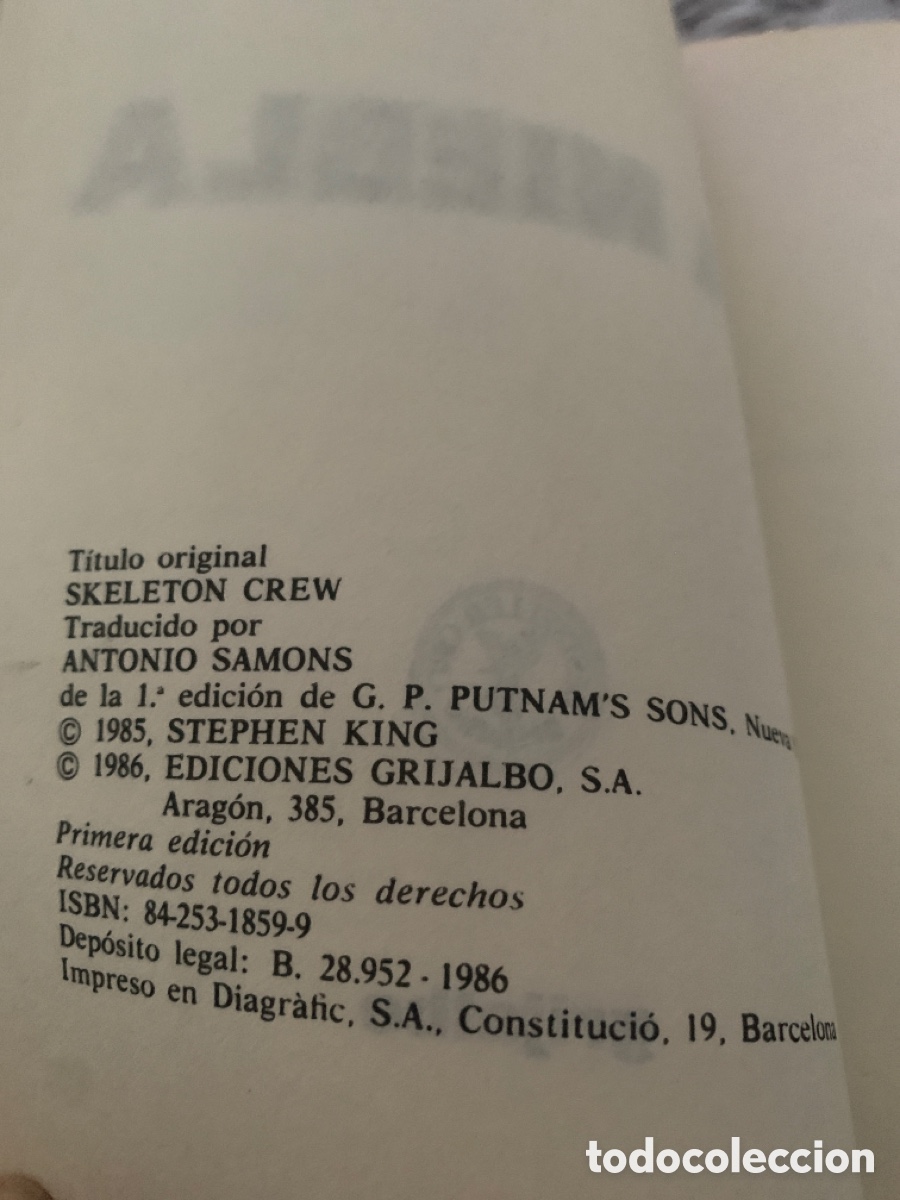 Libros de segunda mano: La Niebla de Stephen King 1 edici&oacute;n - Foto 2