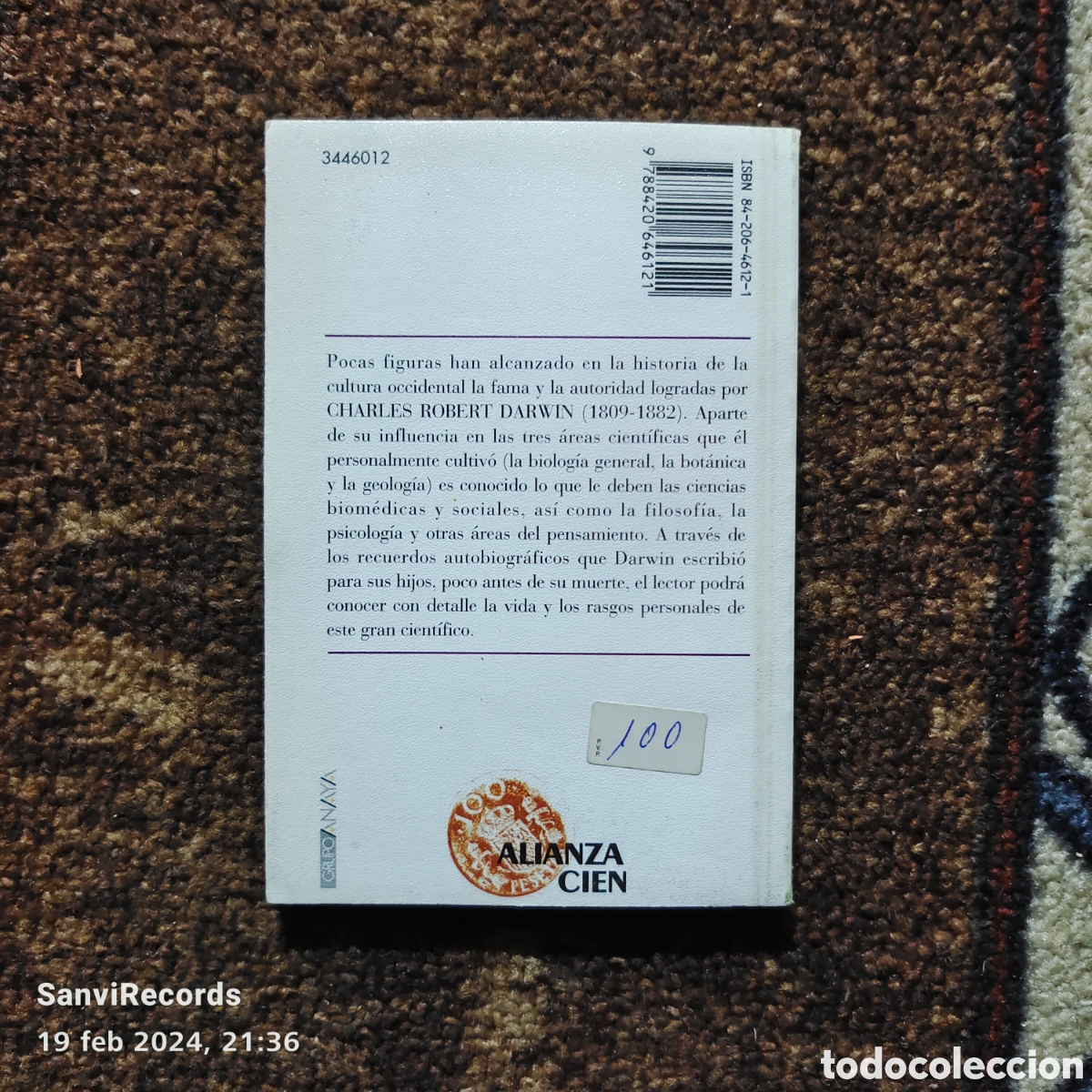 Libros de segunda mano: AUTOBIOGRAF&Iacute;A (DARWIN) (ALIANZA CIEN) - Foto 2