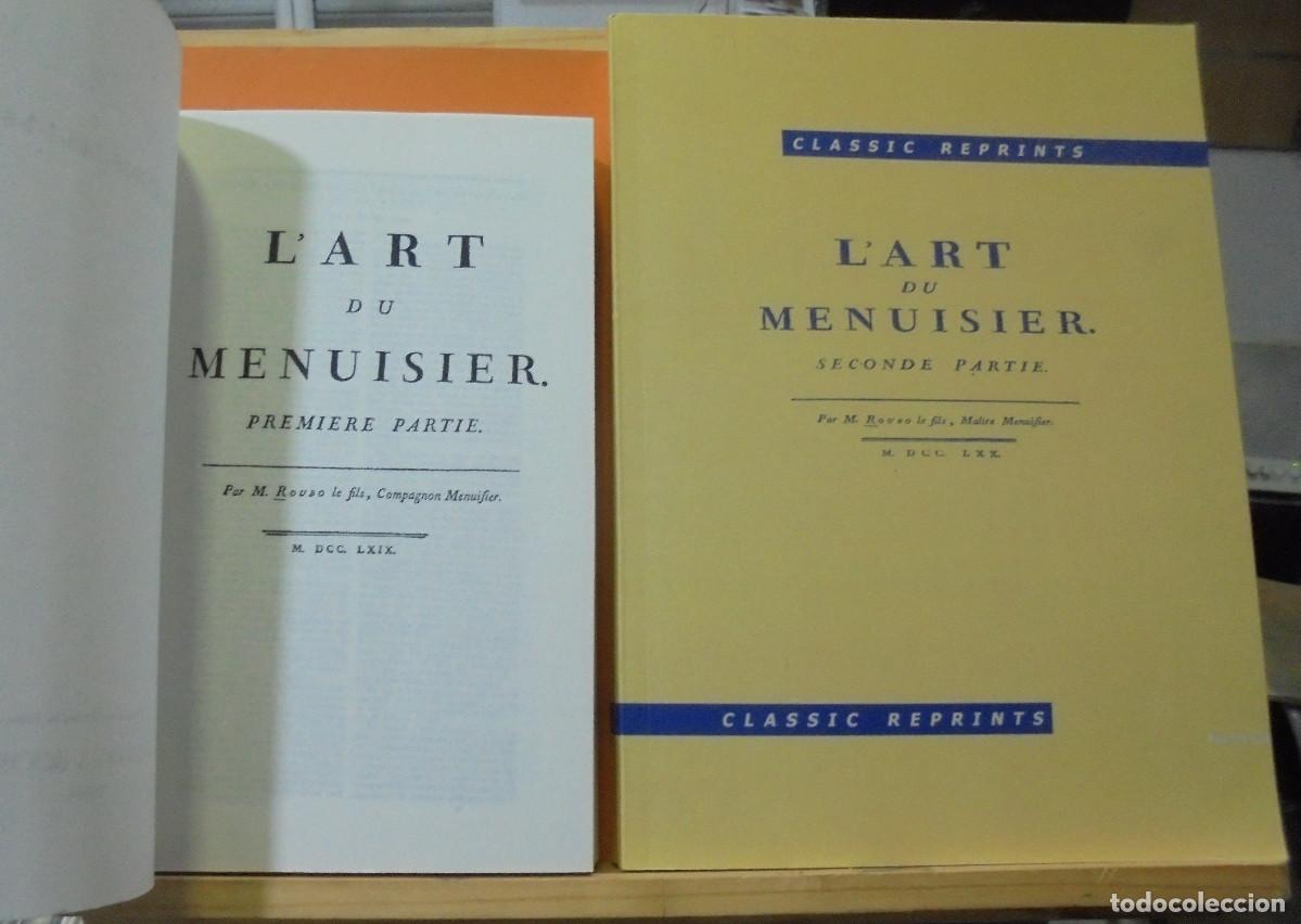 Libros de segunda mano: Lart du menusier, 2 tomos. Edici&oacute;n facsimil. Texto en frances - Foto 2