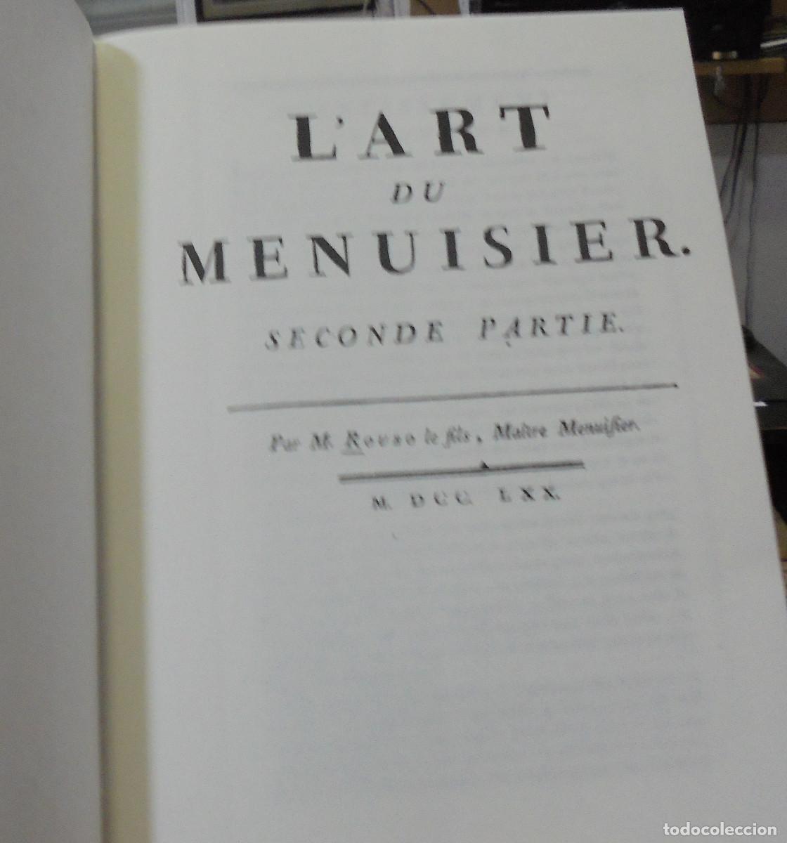 Libros de segunda mano: Lart du menusier, 2 tomos. Edici&oacute;n facsimil. Texto en frances - Foto 3