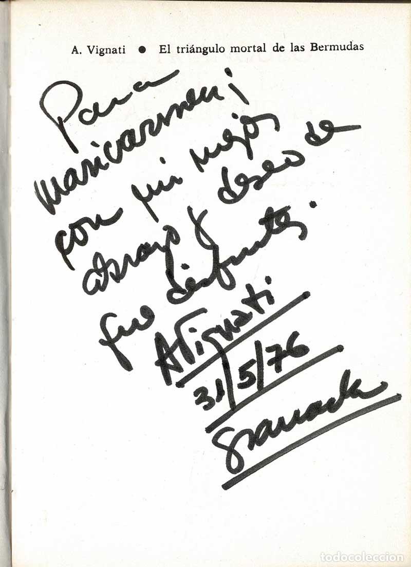 Libros de segunda mano: El Tri&aacute;ngulo Mortal de las Bermudas (dedicado) - Alejandro Vignati - Foto 2