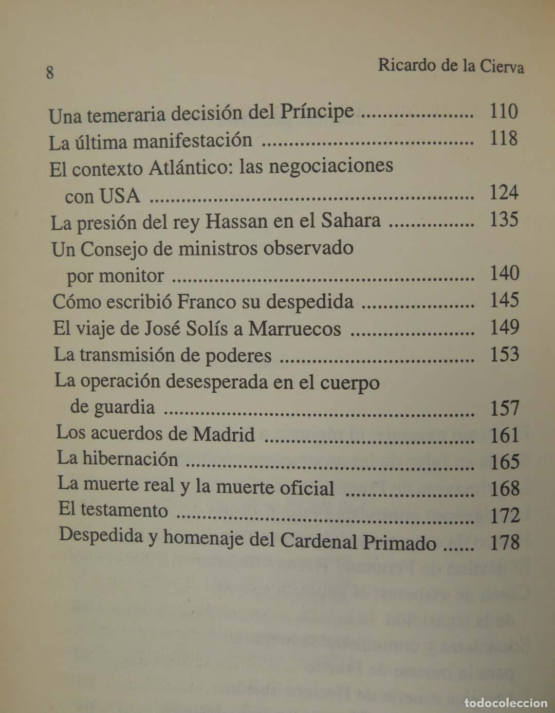 Libros de segunda mano: Agon&iacute;a y muerte de Franco. Ricardo de la Cierva - Foto 3