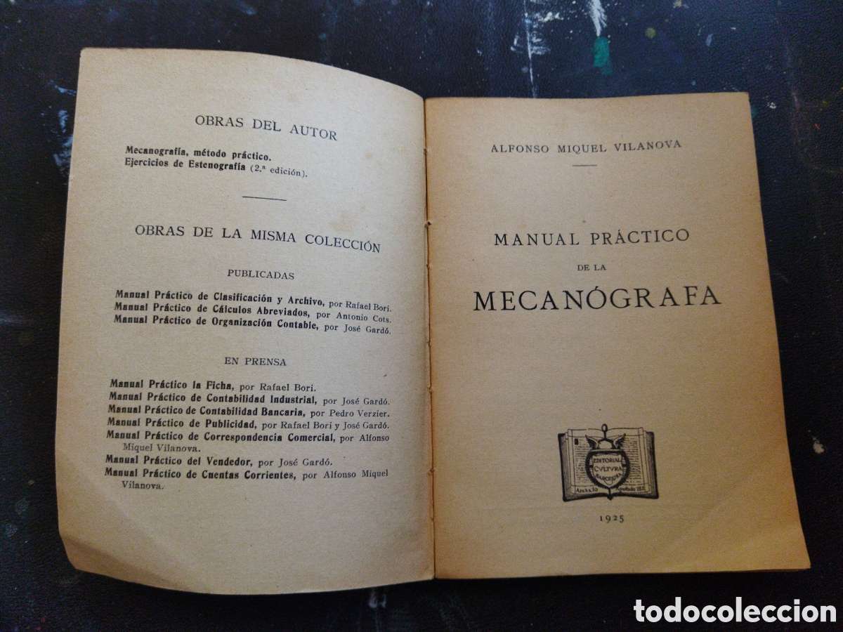 Libros de segunda mano: Manual pr&aacute;ctico de la mecanograf&iacute;a /Miquel Vilanova, Alfonso - Foto 2