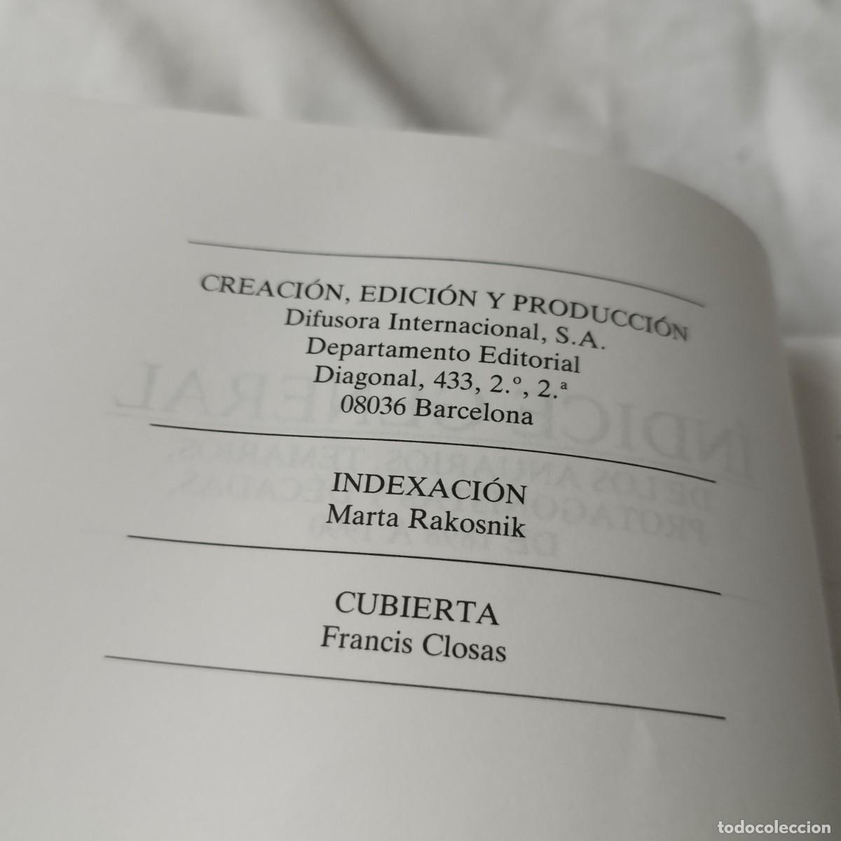Libros de segunda mano: INDICE GENERAL 1899-1990 / / EVA 132 / DIFUSORA - Foto 6