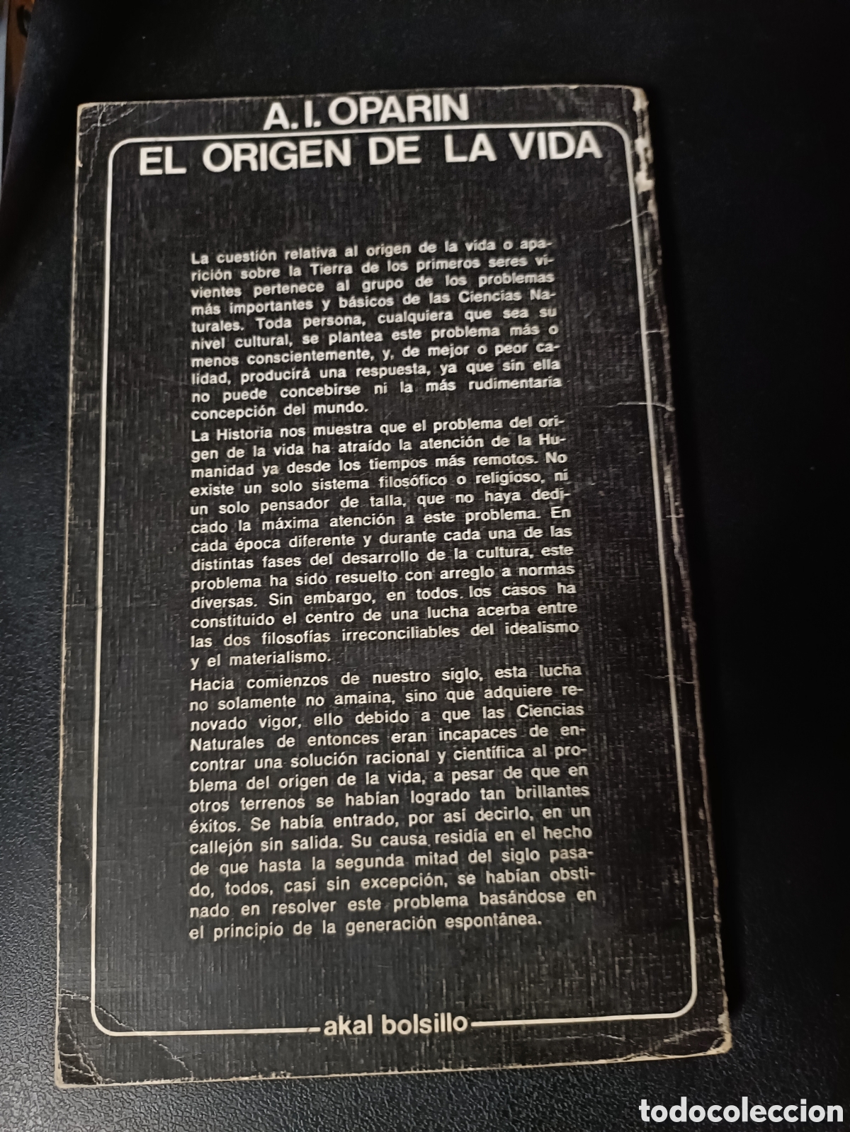 Libros de segunda mano: Libro El Origen de la Vida -A.I. Oparin- Akal Editor 1979 (Z1) - Foto 2
