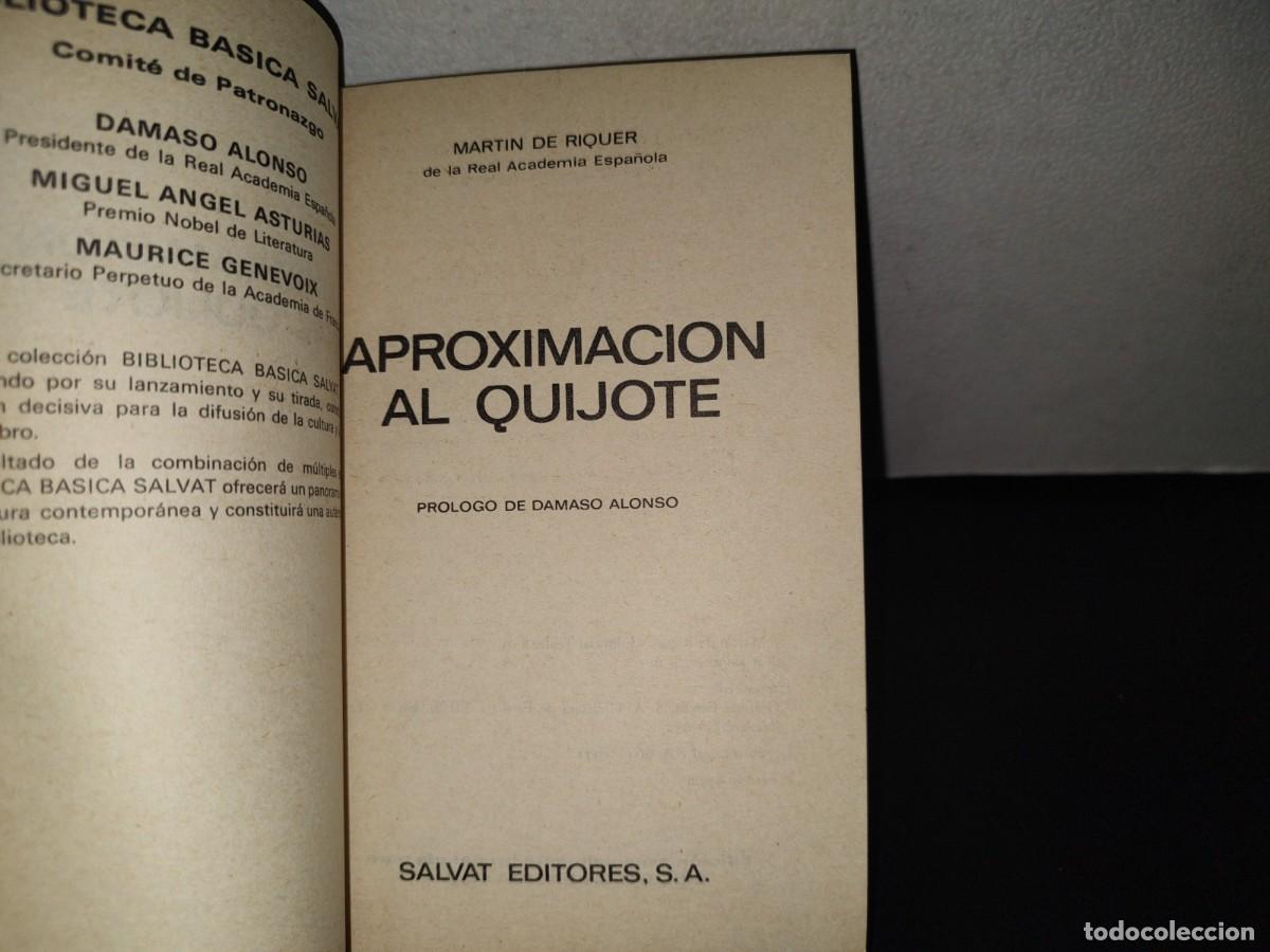 Libros de segunda mano: 86- APROXIMACI&Oacute;N AL QUIJOTE - MART&Iacute;N DE RIQUER - Foto 3