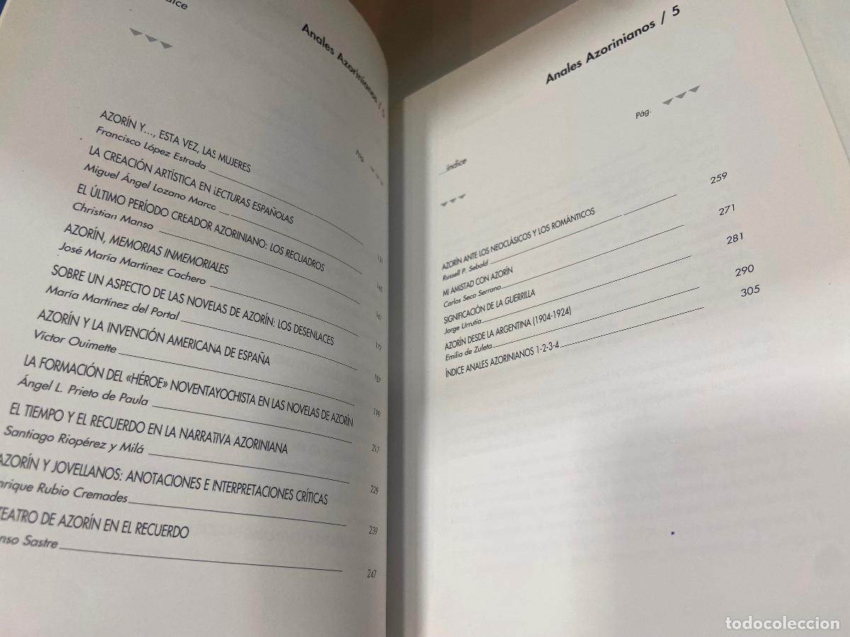 Libros de segunda mano: Anales azorinianos 5 / Caja de Ahorros del Mediterraneo / - Foto 5