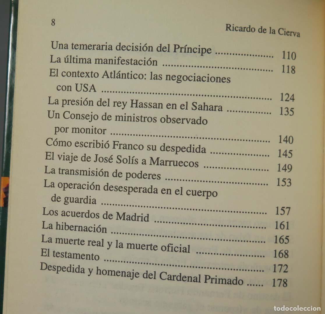 Libros de segunda mano: Agon&iacute;a y muerte de Franco. Ricardo de la Cierva - Foto 3